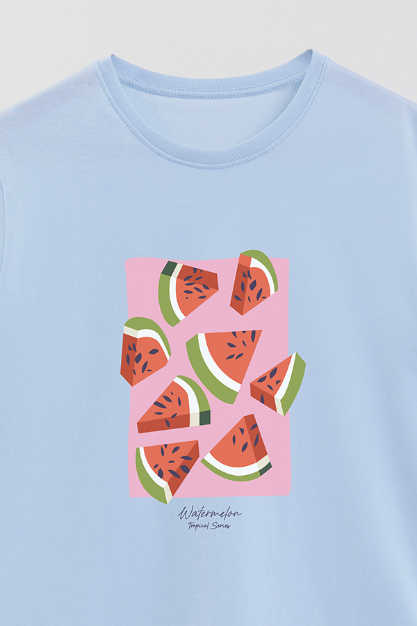 REMERA BASICA ESTAMPADA FRUITS WATERMELON