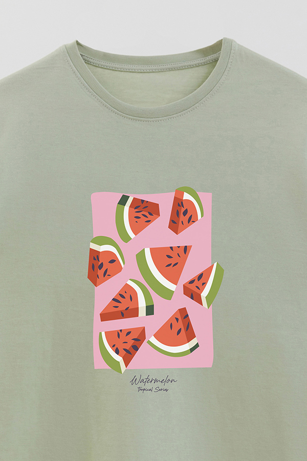 REMERA BASICA ESTAMPADA FRUITS WATERMELON