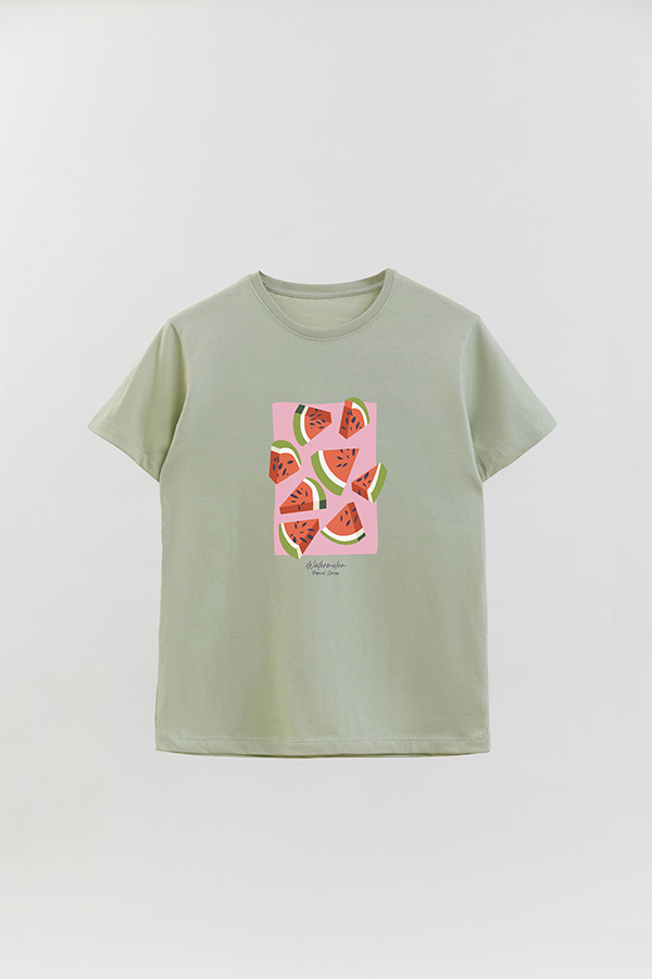 REMERA BASICA ESTAMPADA FRUITS WATERMELON