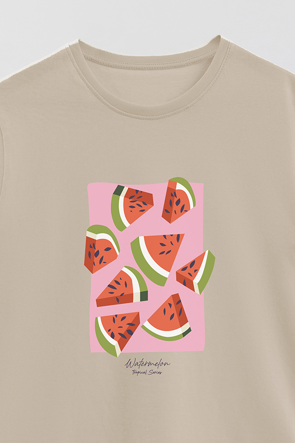 REMERA BASICA ESTAMPADA FRUITS WATERMELON