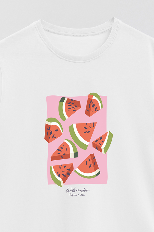 REMERA BASICA ESTAMPADA FRUITS WATERMELON