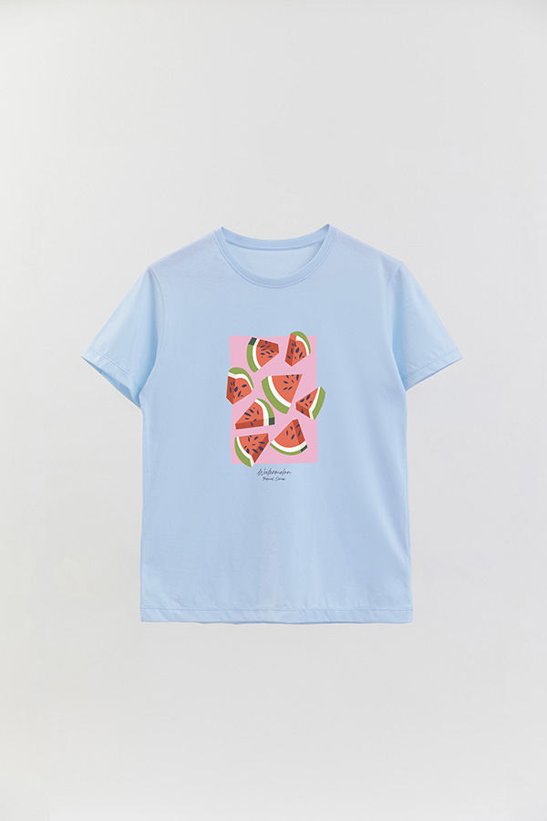 REMERA BASICA ESTAMPADA FRUITS WATERMELON