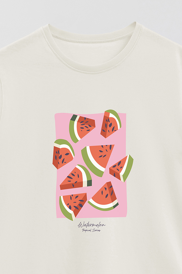 REMERA BASICA ESTAMPADA FRUITS WATERMELON