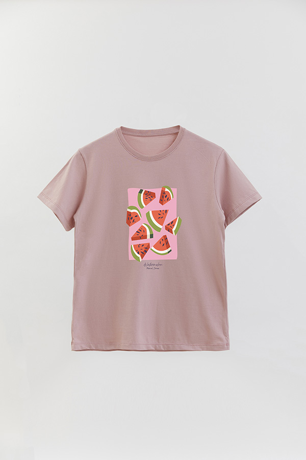 REMERA BASICA ESTAMPADA FRUITS WATERMELON