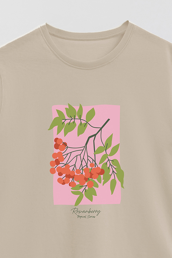 REMERA BASICA ESTAMPADA FRUITS ROWANBERRY