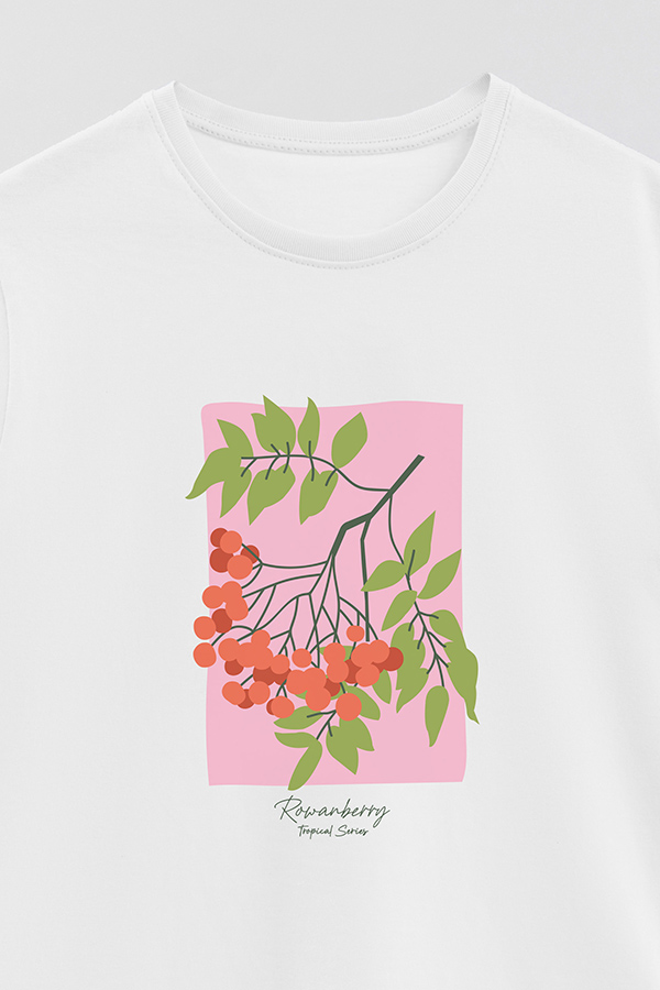 REMERA BASICA ESTAMPADA FRUITS ROWANBERRY