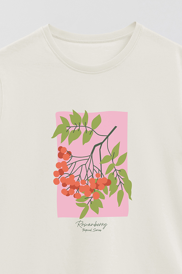 REMERA BASICA ESTAMPADA FRUITS ROWANBERRY