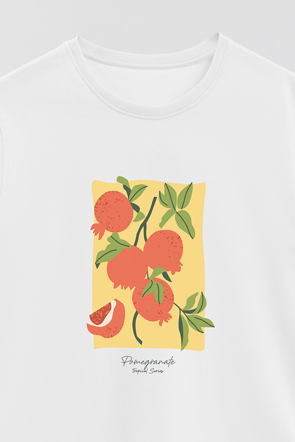REMERA BASICA ESTAMPADA FRUITS POMEGRANATE