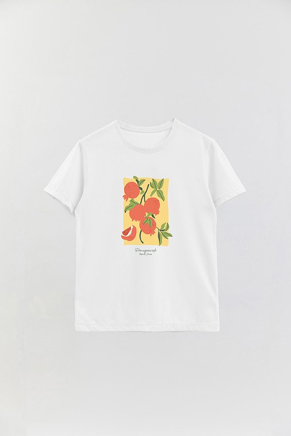 REMERA BASICA ESTAMPADA FRUITS POMEGRANATE