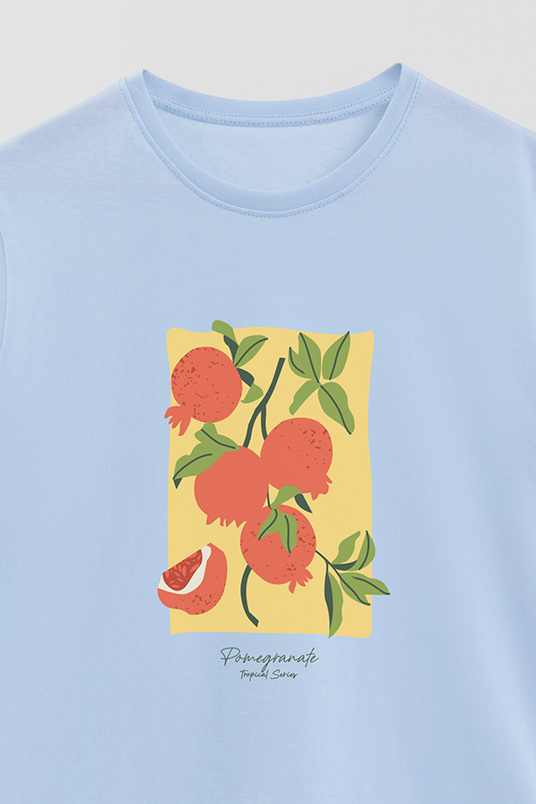 REMERA BASICA ESTAMPADA FRUITS POMEGRANATE