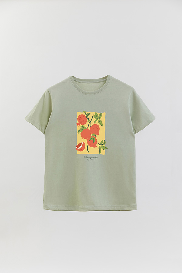 REMERA BASICA ESTAMPADA FRUITS POMEGRANATE