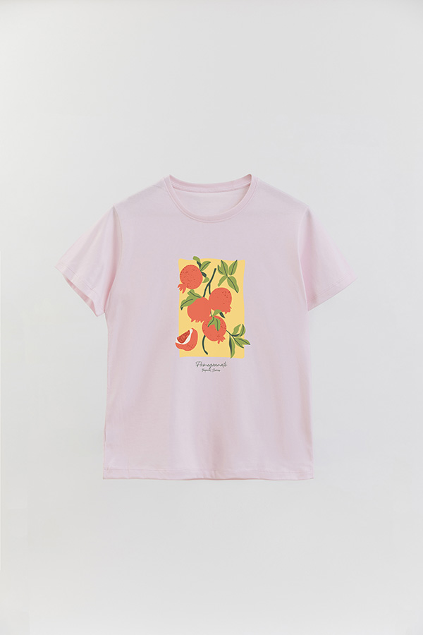 REMERA BASICA ESTAMPADA FRUITS POMEGRANATE