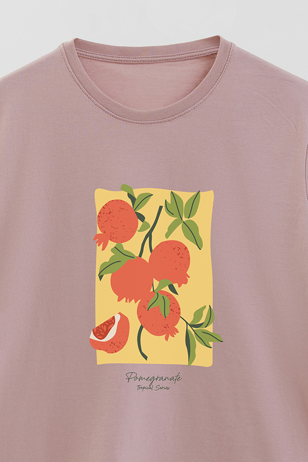 REMERA BASICA ESTAMPADA FRUITS POMEGRANATE