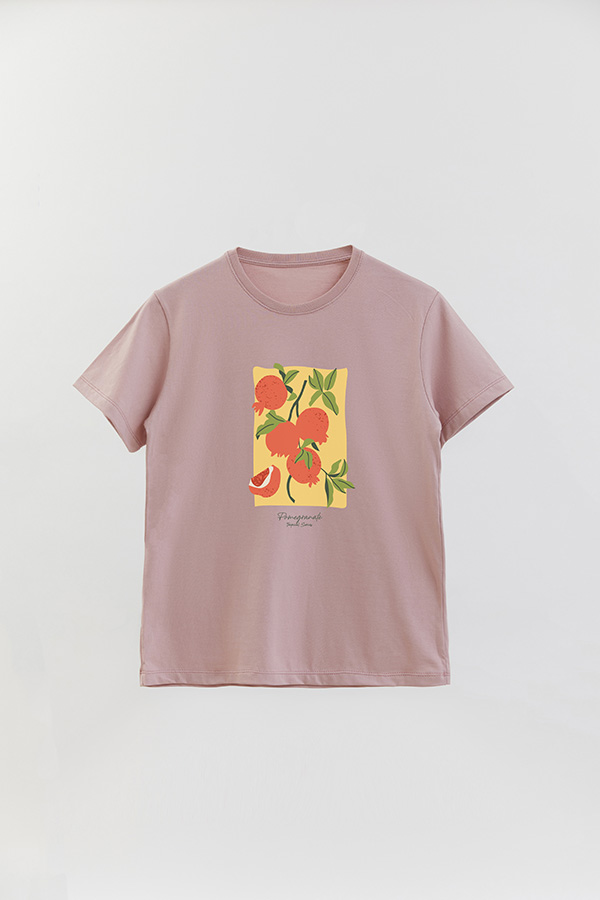 REMERA BASICA ESTAMPADA FRUITS POMEGRANATE