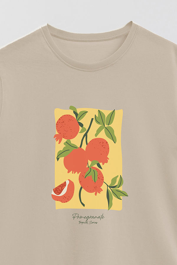 REMERA BASICA ESTAMPADA FRUITS POMEGRANATE