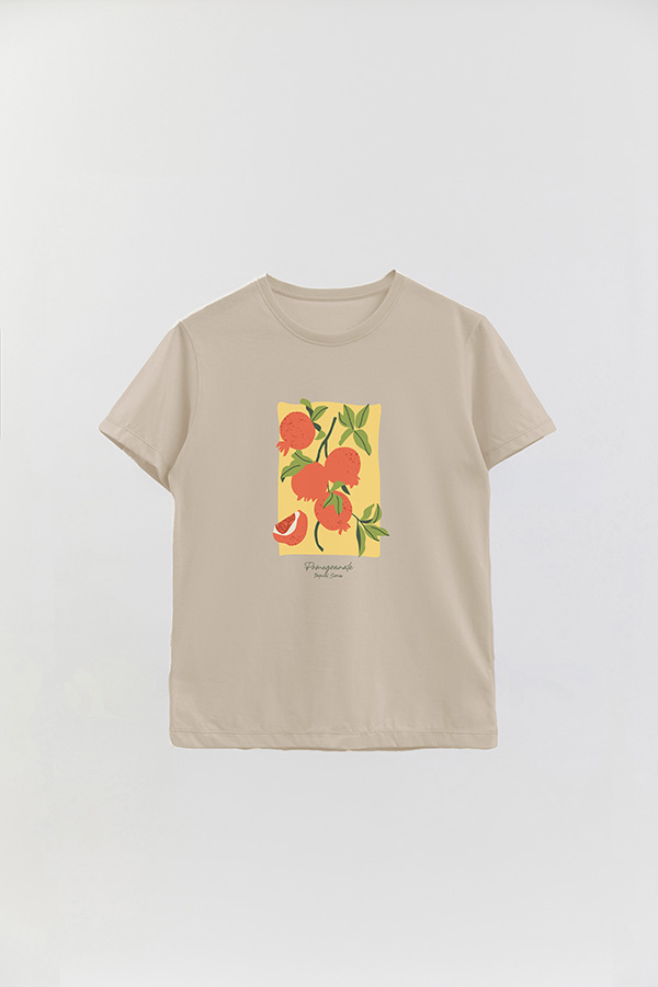 REMERA BASICA ESTAMPADA FRUITS POMEGRANATE