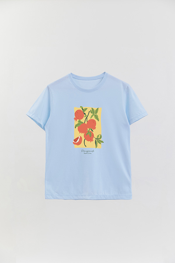 REMERA BASICA ESTAMPADA FRUITS POMEGRANATE