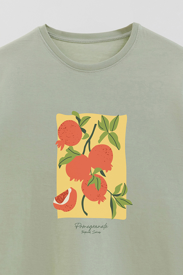 REMERA BASICA ESTAMPADA FRUITS POMEGRANATE