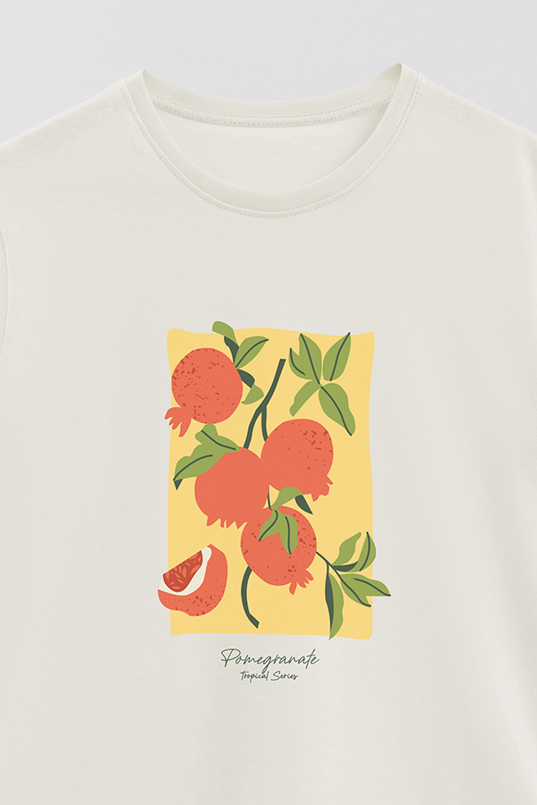 REMERA BASICA ESTAMPADA FRUITS POMEGRANATE