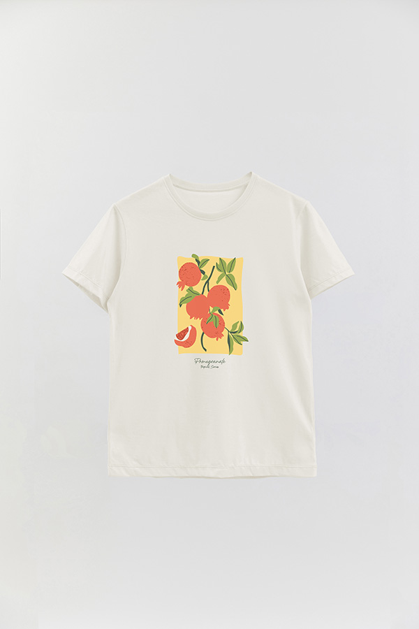 REMERA BASICA ESTAMPADA FRUITS POMEGRANATE
