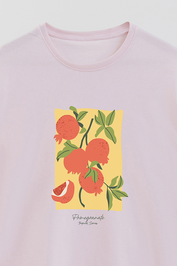 REMERA BASICA ESTAMPADA FRUITS POMEGRANATE