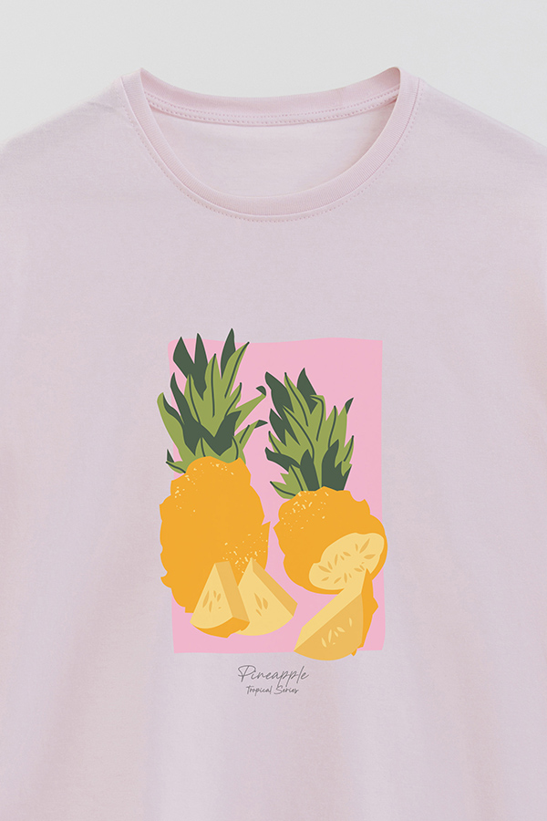 REMERA BASICA ESTAMPADA FRUITS PINEAPPLE
