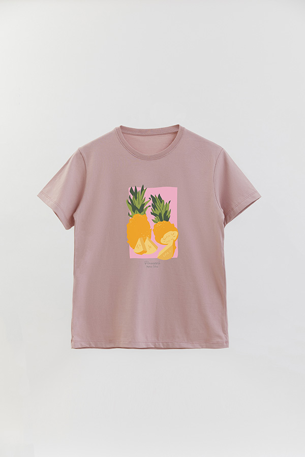 REMERA BASICA ESTAMPADA FRUITS PINEAPPLE