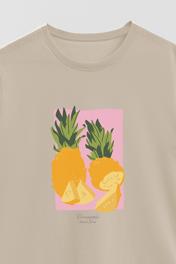 REMERA BASICA ESTAMPADA FRUITS PINEAPPLE