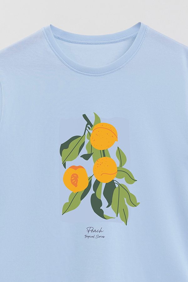 REMERA BASICA ESTAMPADA FRUITS PEACH