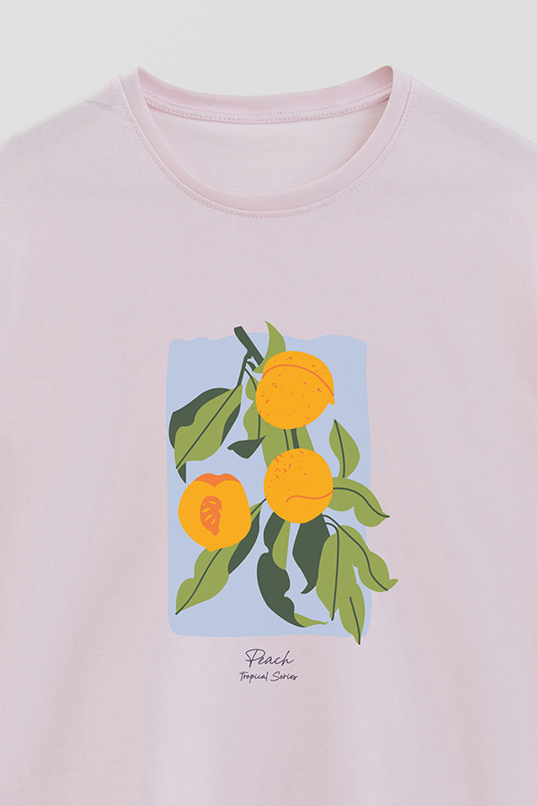REMERA BASICA ESTAMPADA FRUITS PEACH