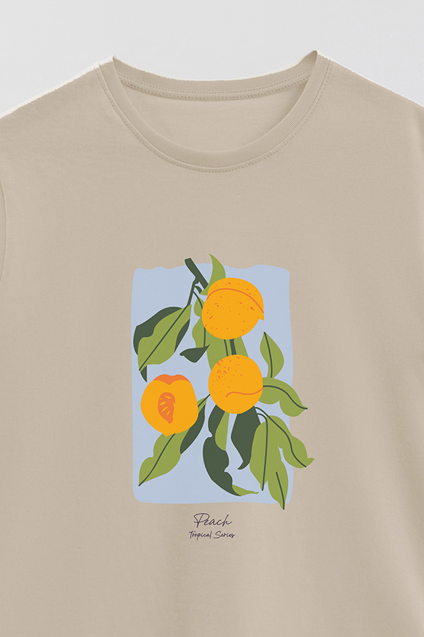 REMERA BASICA ESTAMPADA FRUITS PEACH