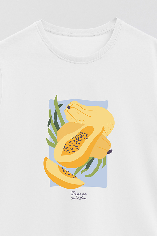 REMERA BASICA ESTAMPADA FRUITS PAPAYA