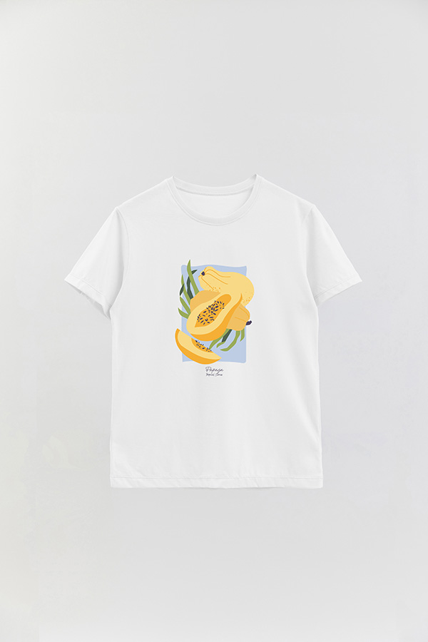 REMERA BASICA ESTAMPADA FRUITS PAPAYA