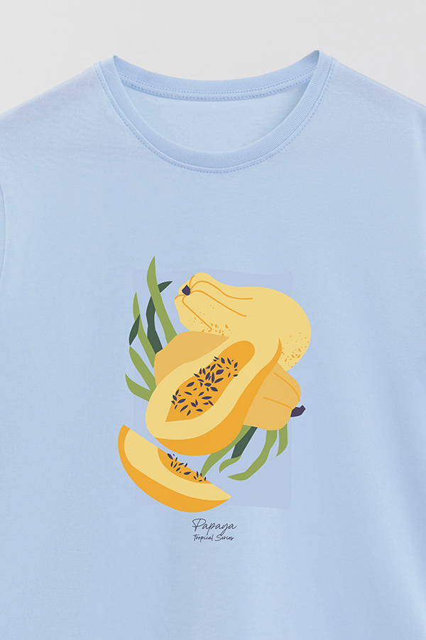 REMERA BASICA ESTAMPADA FRUITS PAPAYA