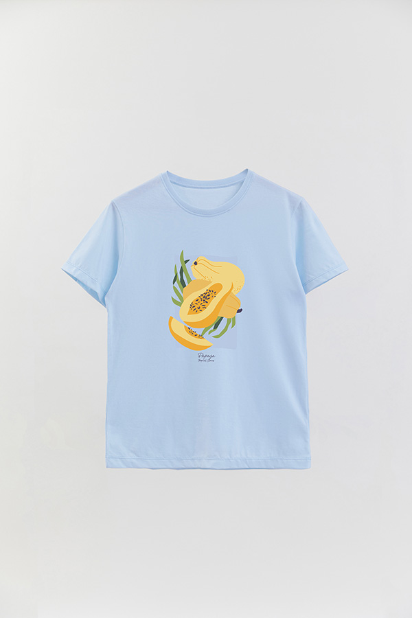REMERA BASICA ESTAMPADA FRUITS PAPAYA