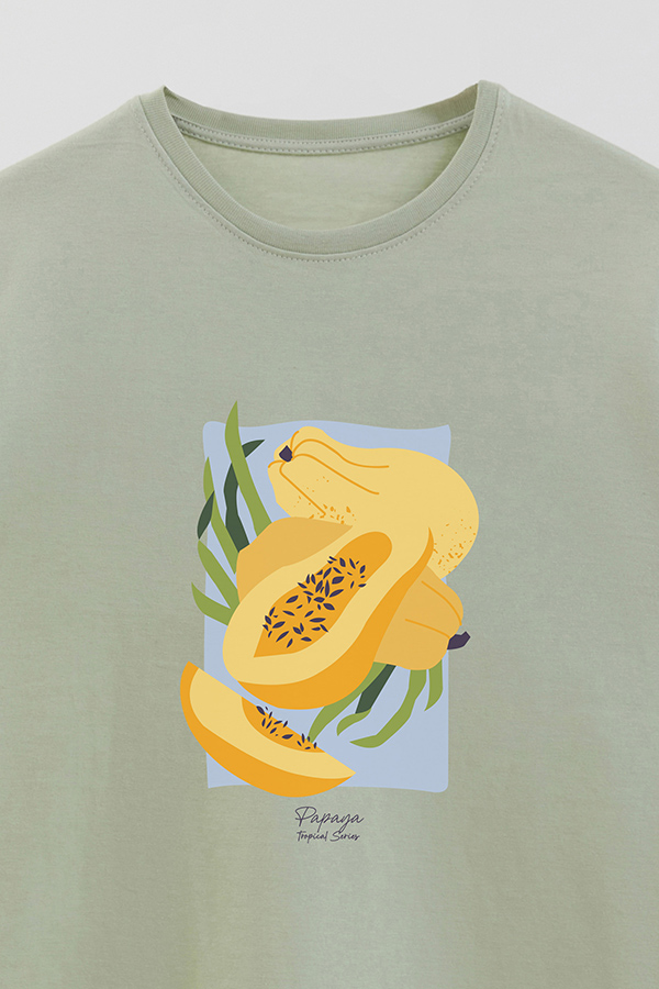 REMERA BASICA ESTAMPADA FRUITS PAPAYA
