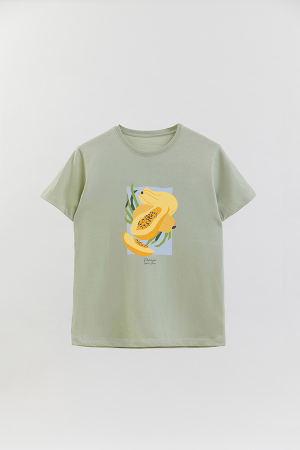 REMERA BASICA ESTAMPADA FRUITS PAPAYA