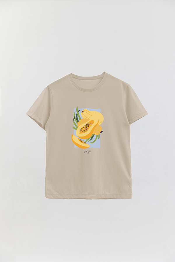 REMERA BASICA ESTAMPADA FRUITS PAPAYA