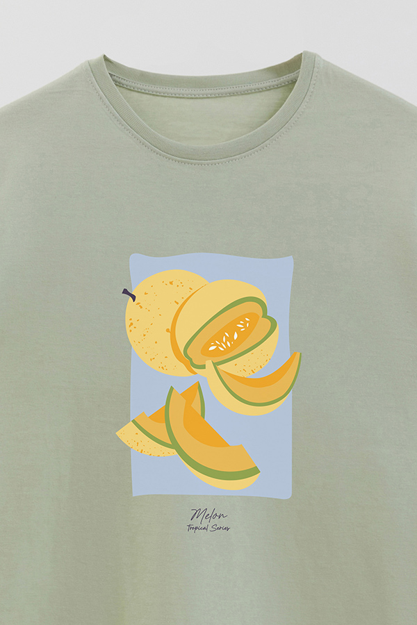 REMERA BASICA ESTAMPADA FRUITS MELON