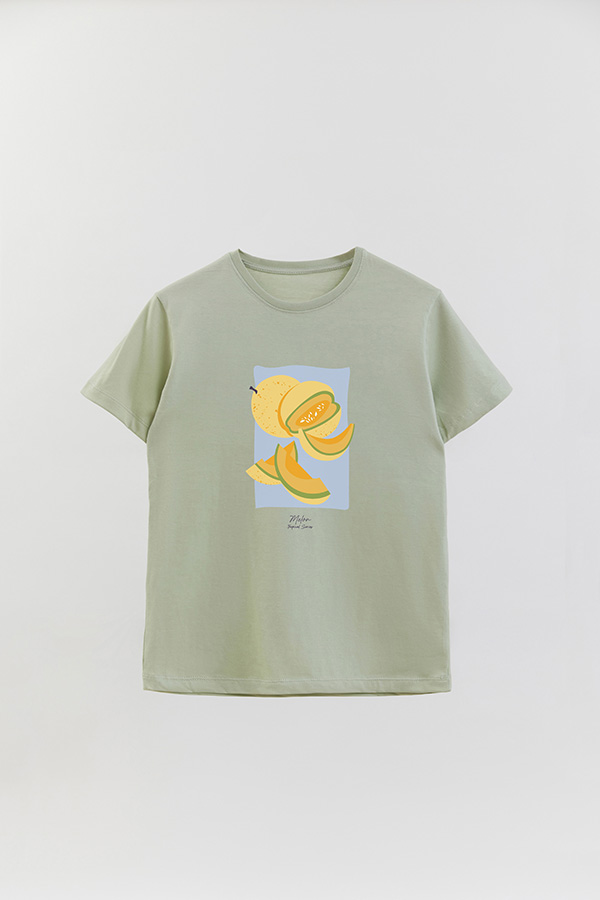 REMERA BASICA ESTAMPADA FRUITS MELON