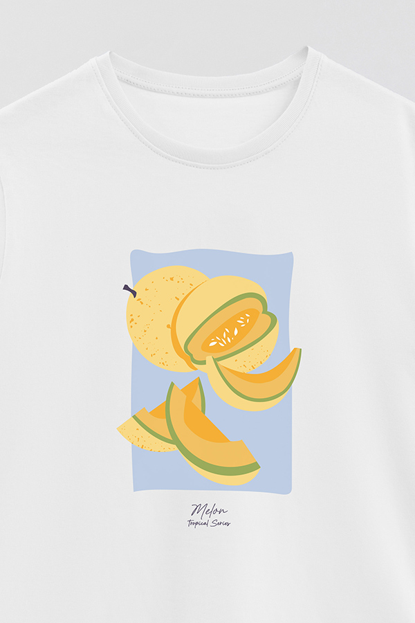 REMERA BASICA ESTAMPADA FRUITS MELON