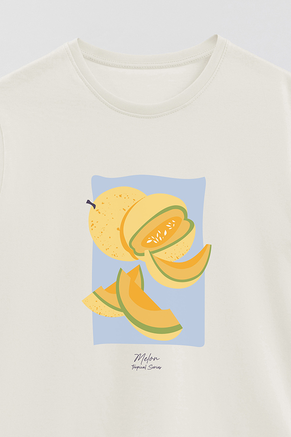 REMERA BASICA ESTAMPADA FRUITS MELON