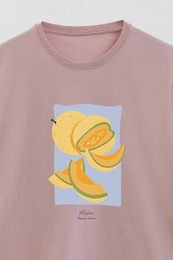REMERA BASICA ESTAMPADA FRUITS MELON