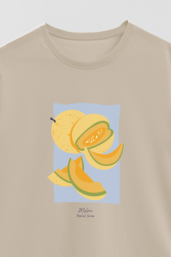 REMERA BASICA ESTAMPADA FRUITS MELON