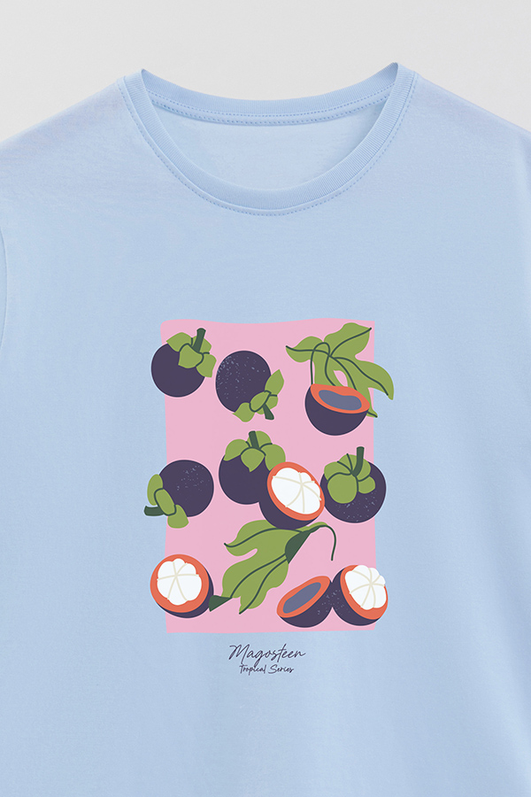 REMERA BASICA ESTAMPADA FRUITS MAGOSTEEN