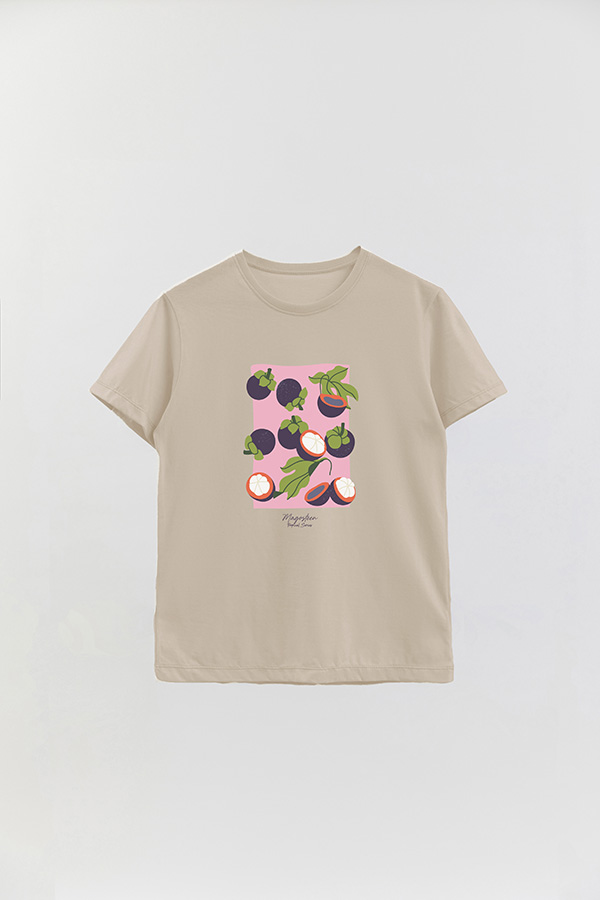 REMERA BASICA ESTAMPADA FRUITS MAGOSTEEN