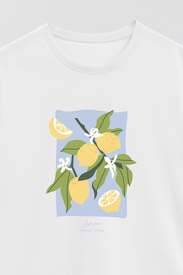 REMERA BASICA ESTAMPADA FRUITS LEMON