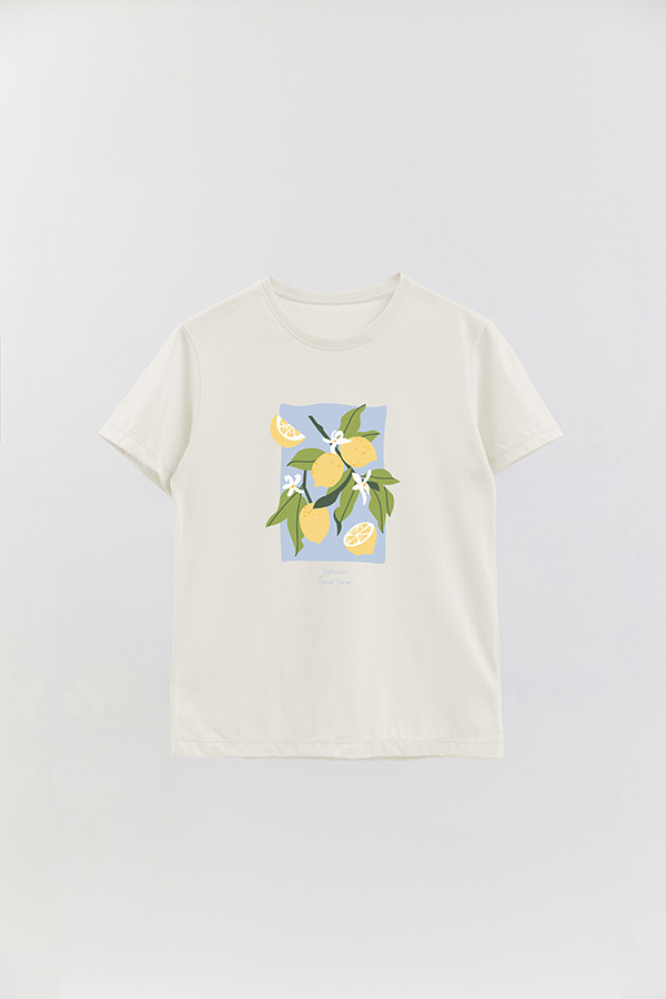 REMERA BASICA ESTAMPADA FRUITS LEMON