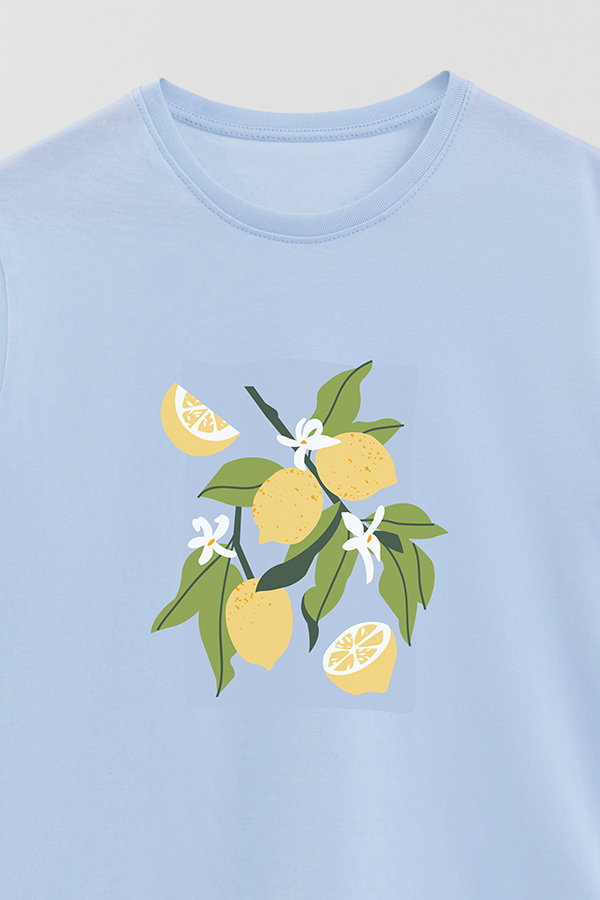 REMERA BASICA ESTAMPADA FRUITS LEMON