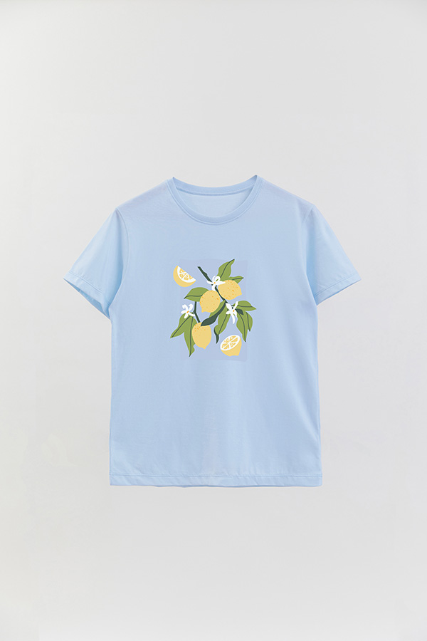 REMERA BASICA ESTAMPADA FRUITS LEMON
